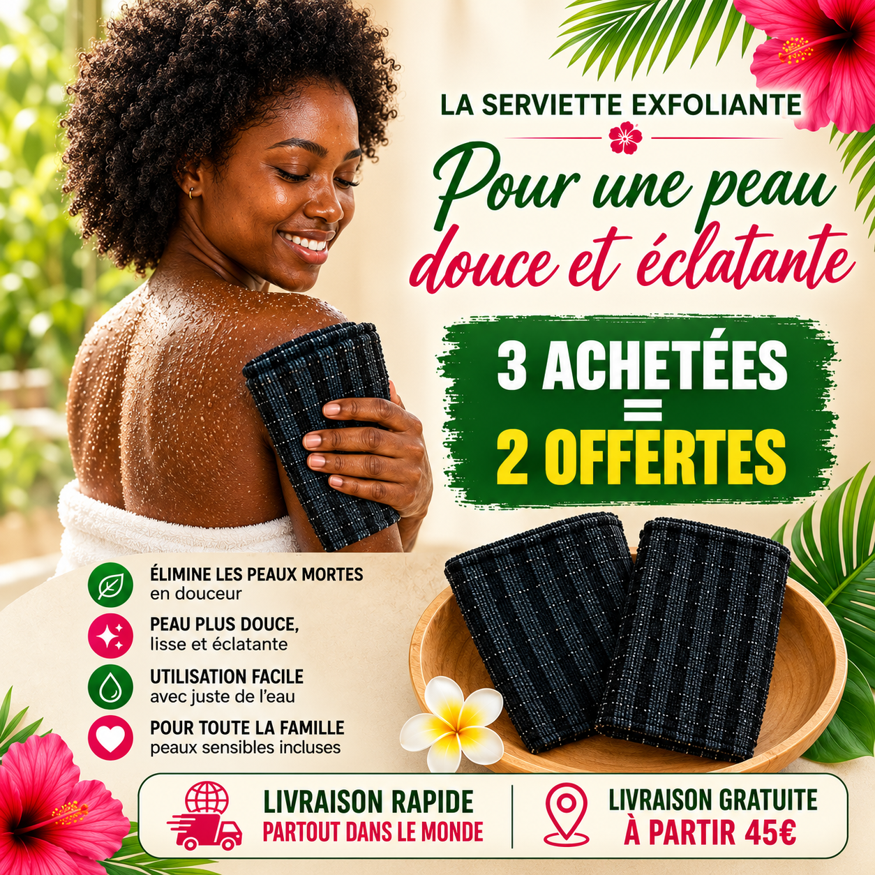 Serviette exfoliante Sorea