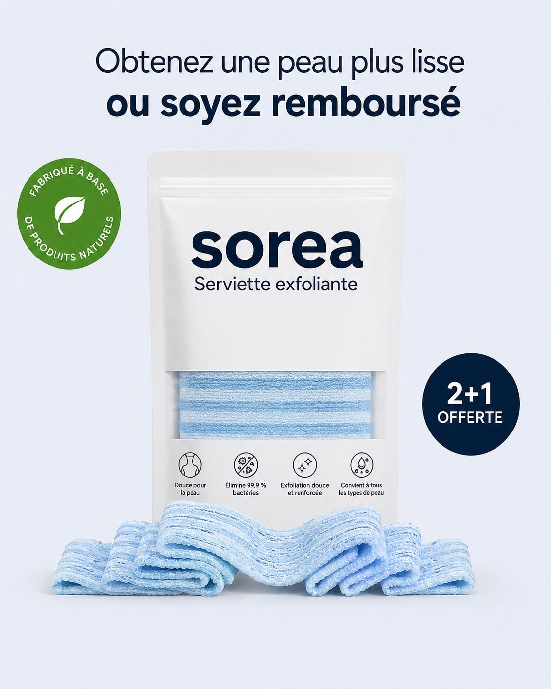 Serviette de douche exfoliante Sorea