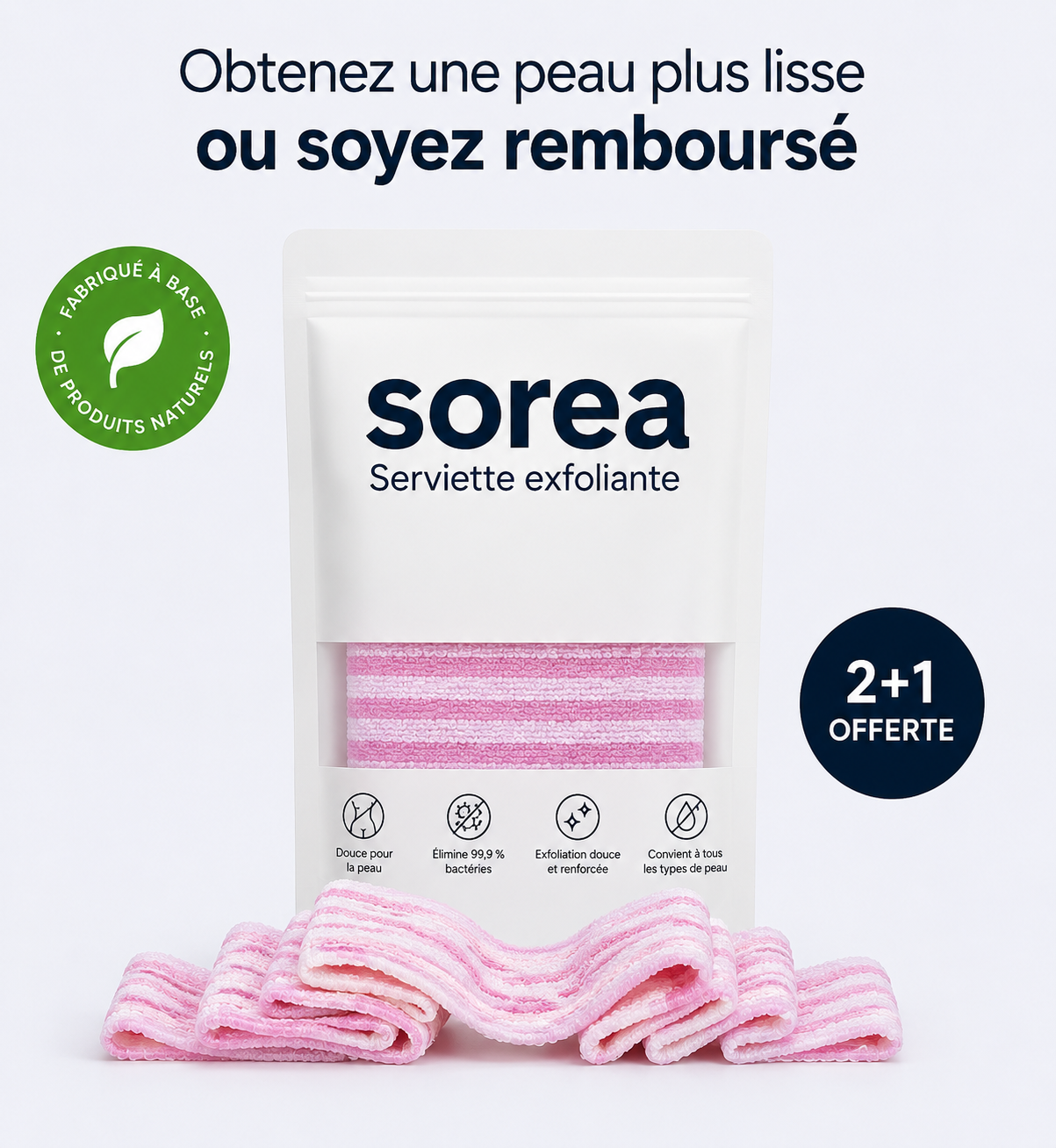 Serviette de douche exfoliante Sorea
